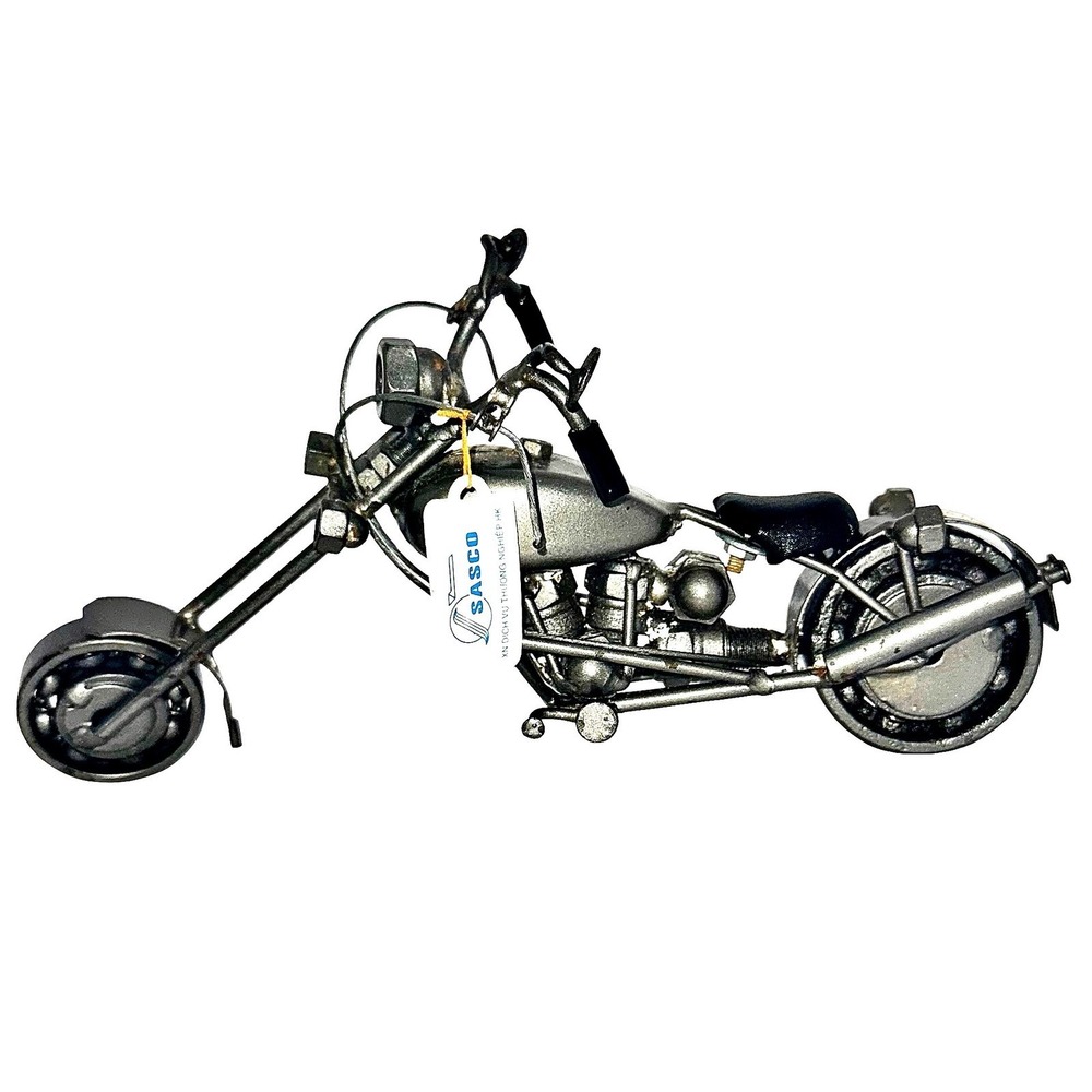 SASCO Industrial VTG Metal Motorcycle Chopper Sculpture Nut & Bolt Art 9in 2003